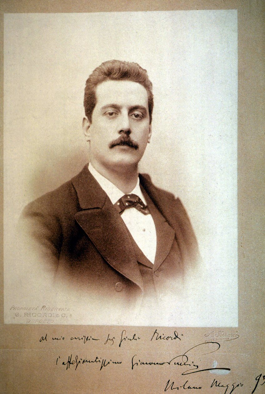 贾科莫-普契尼（1858-1924）于1893年。 作者 不明