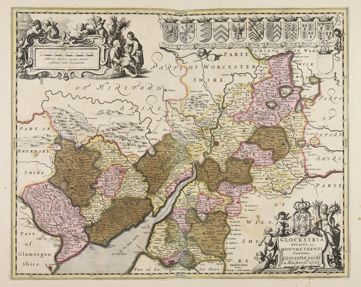 Glocestria ducatus cum Monumethensi comitatu  Glocester Shire amp; Monmouth Shire 作者 未知艺术家