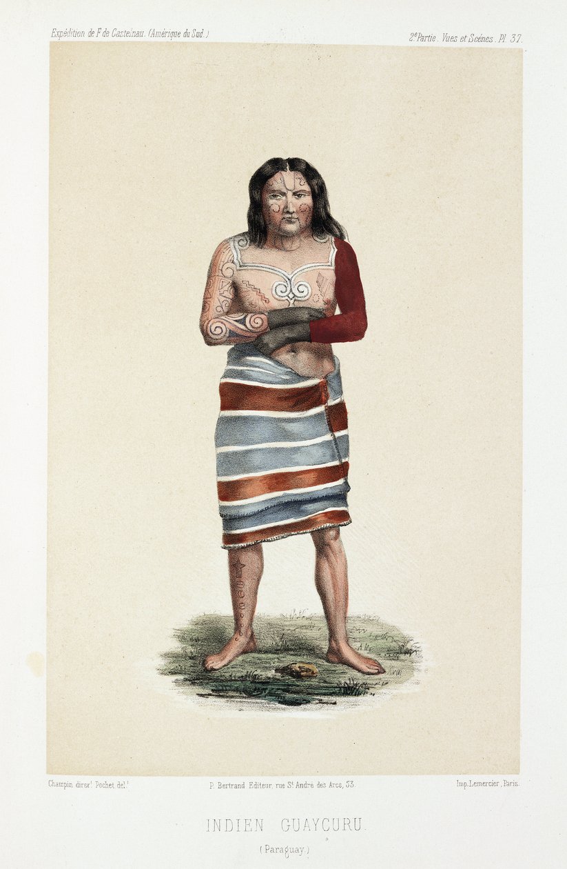 Guaycuru 印第安人，巴拉圭，c 1843-1847 作者 不明