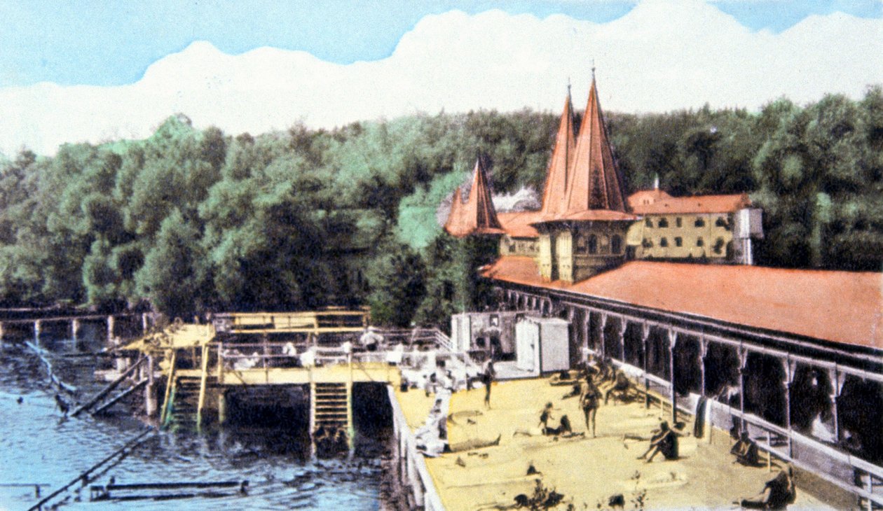 匈牙利赫维兹温泉湖，约 1920 年（明信片） 作者 未知艺术家