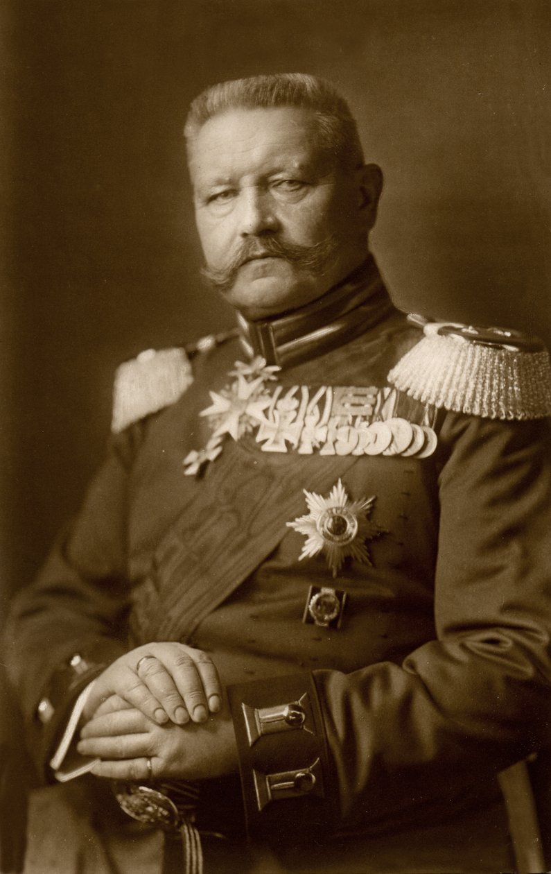 历史。德国。保罗-冯-兴登堡将军。照片，德国，约 1914-16 年。(明信片） 作者 未知艺术家