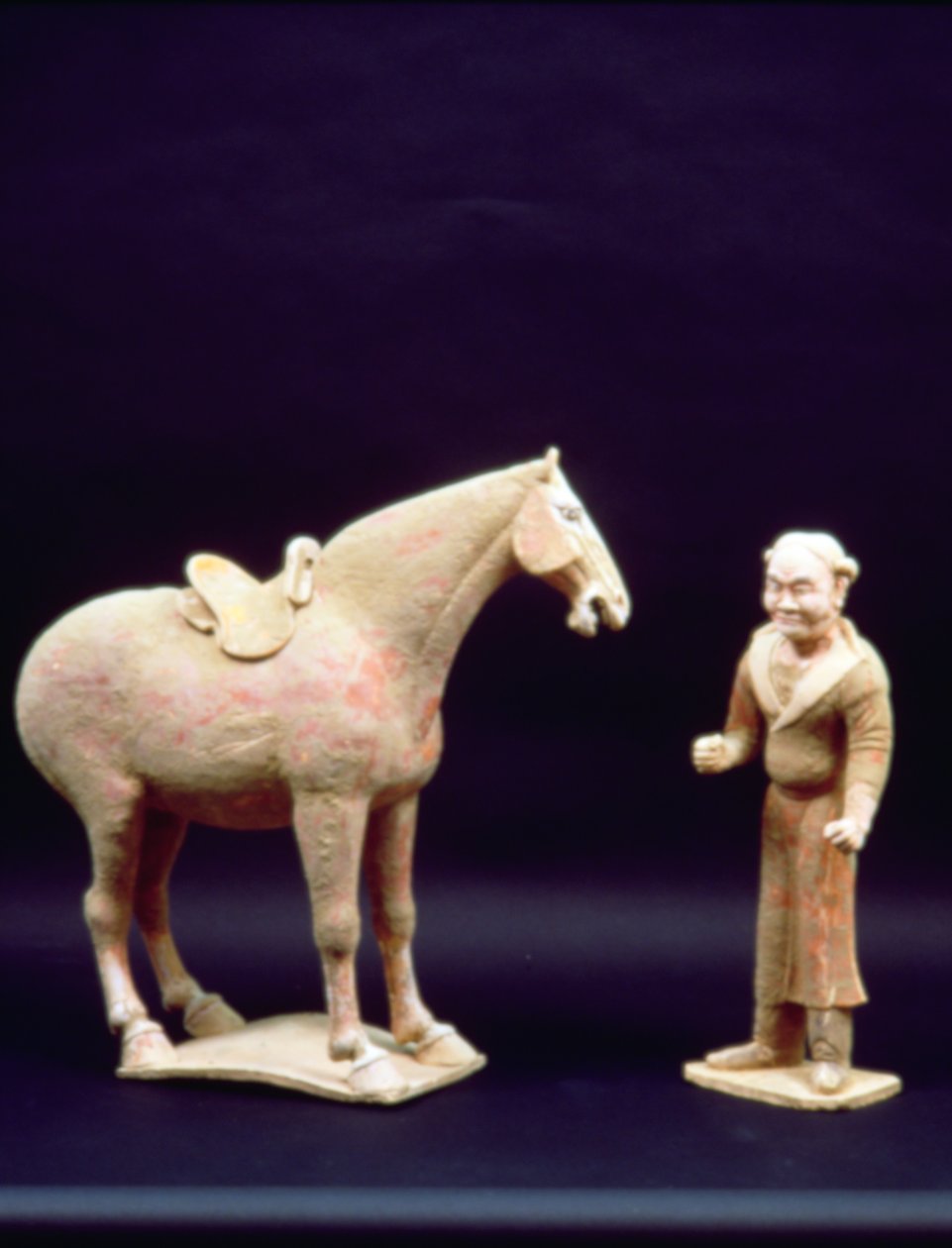Horse and a Servant, Chinese, Tang dynasty (618-906) (terracotta) 作者 不明