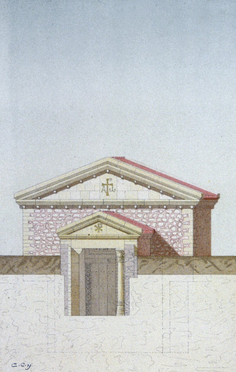 普瓦捷的 Hypogee Martyrium，约 1880 年（石版画） 作者 未知艺术家