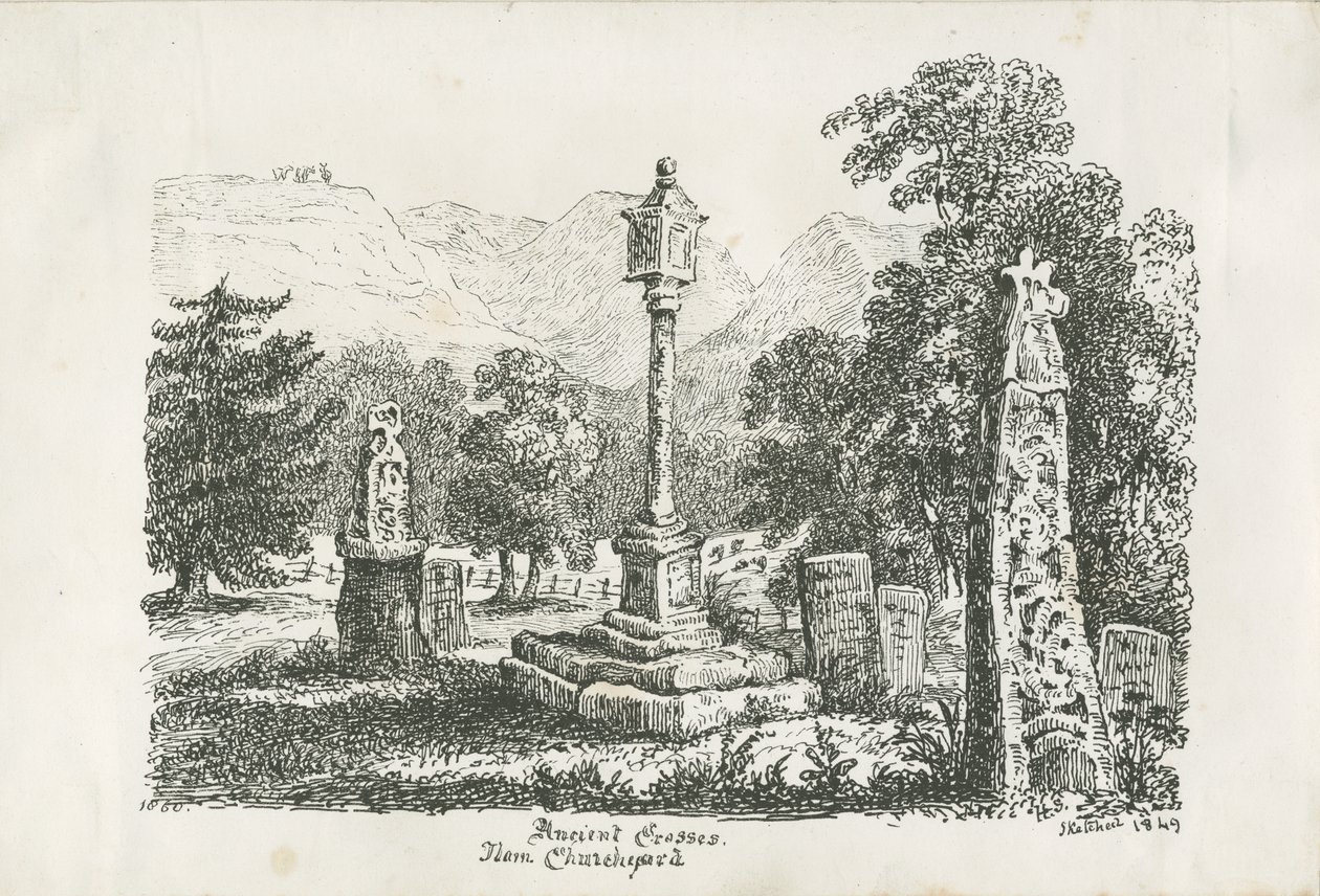 伊兰教会-古代十字架：石版画，1849年 作者 不明