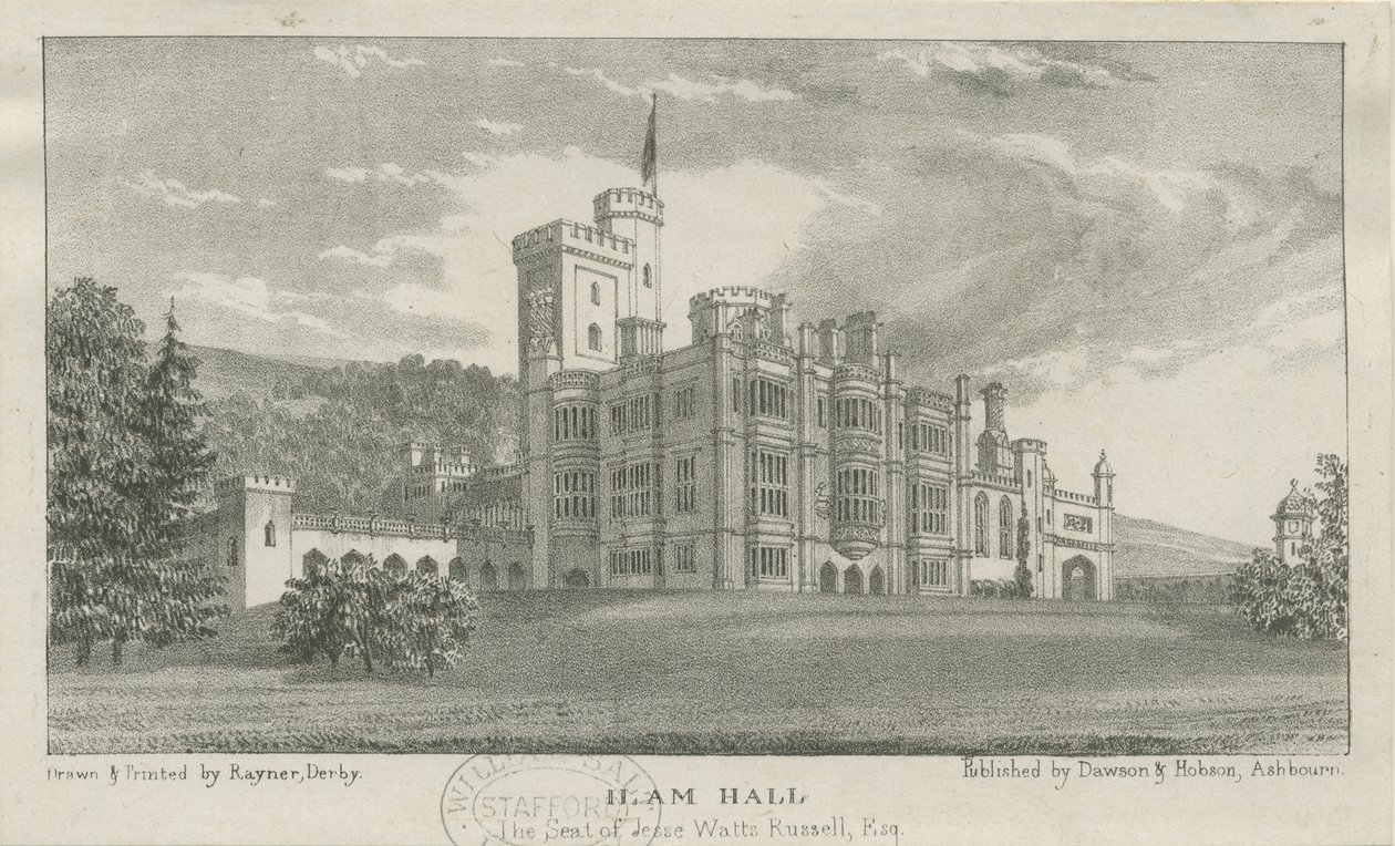 伊拉姆·霍尔（Ilam Hall）：版画，nd [c.1839] 作者 不明