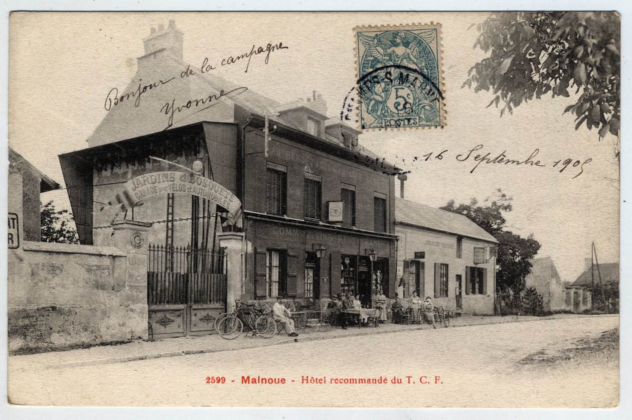 Ile de France, Seine et Marne (77), Emerainville: hotel recommended the TCF in Malnoue - postcard late 19th-beginning 20th century 作者 不明