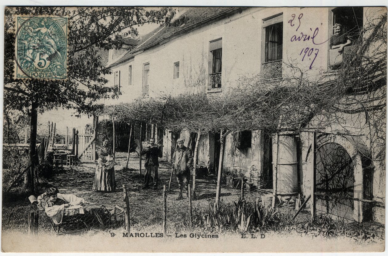 法兰西岛、马恩河谷 (94)、马罗莱昂布里 (Marolles-en-Brie)：Les Glycines - 1907 年的明信片 作者 不明