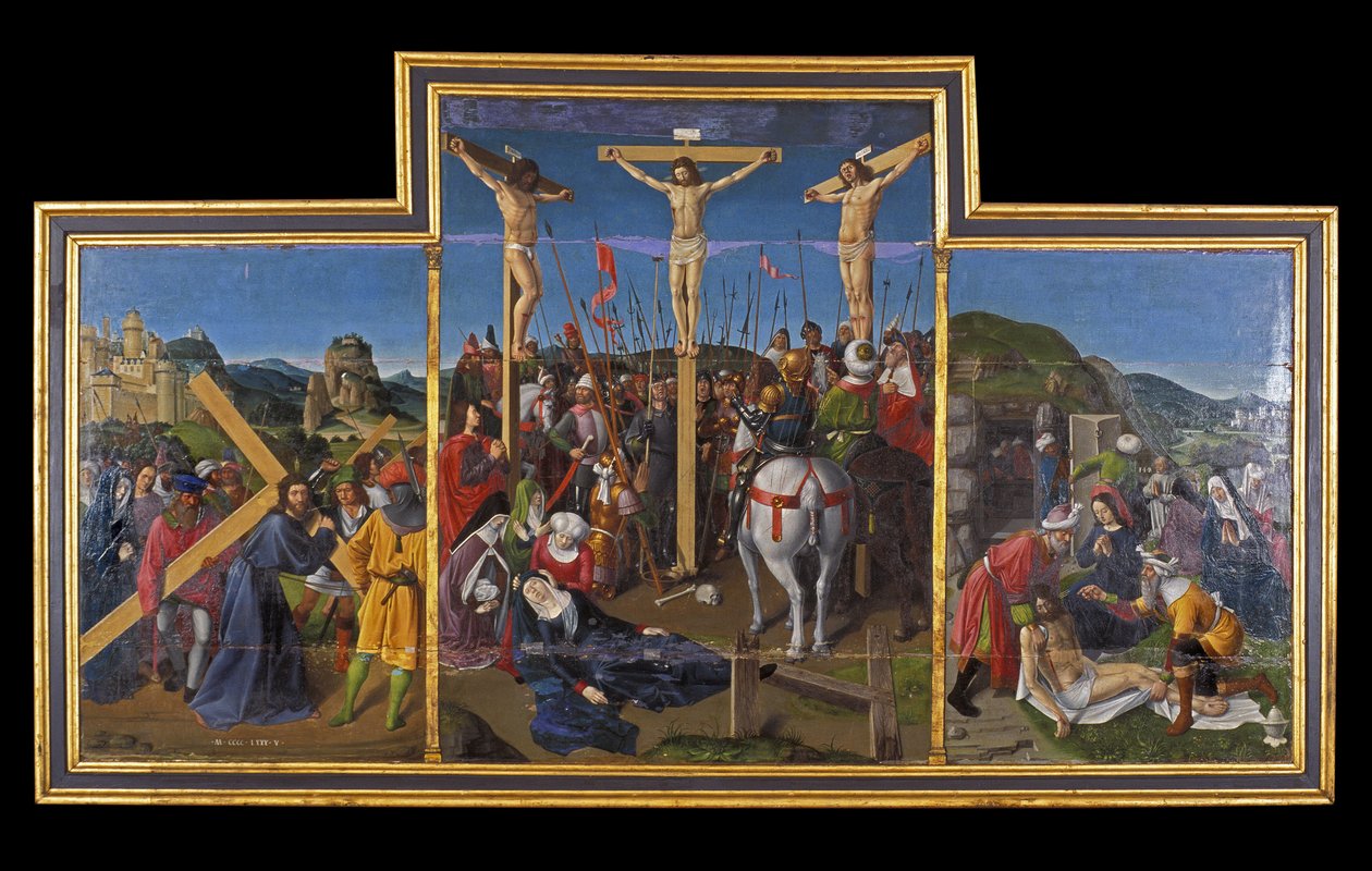 Indre & Loire N* 173 - Chateau de Loches - The altarpiece of the crucifixion - Ecole de Jean Fouquet - 1485 - 作者 不明