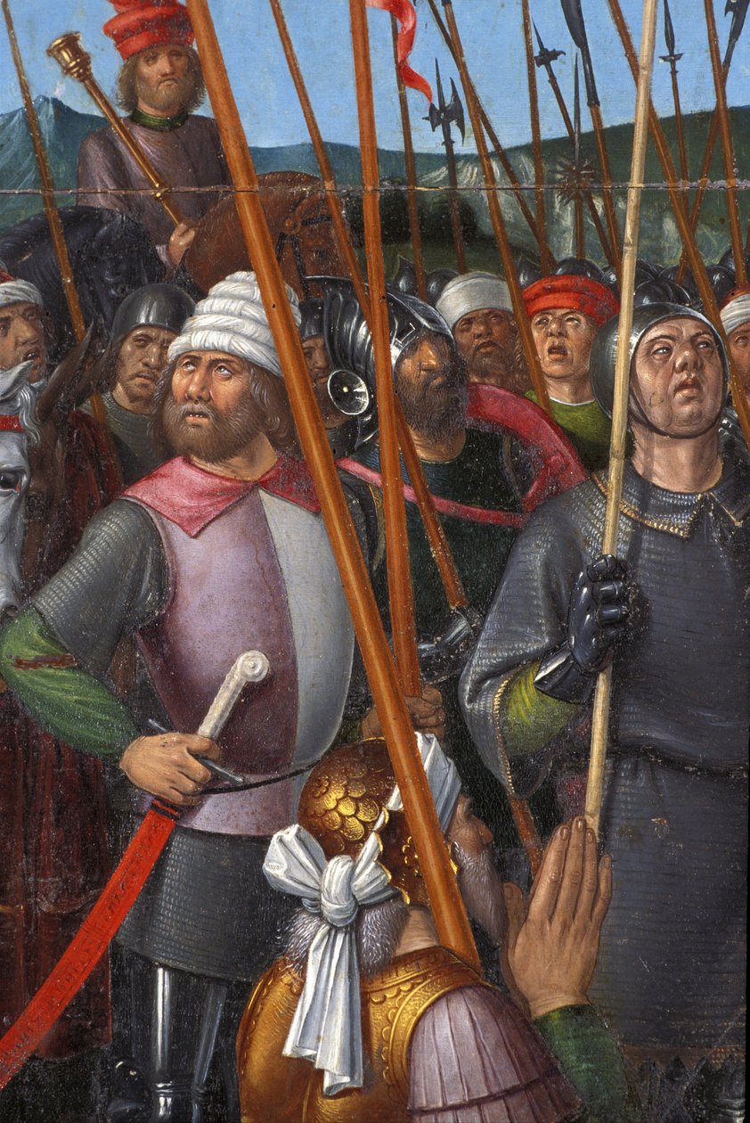 Indre & Loire N* 174 - Chateau de Loches - 受难祭坛画的细节 - Ecole de Jean Fouquet - 1485 - 作者 不明