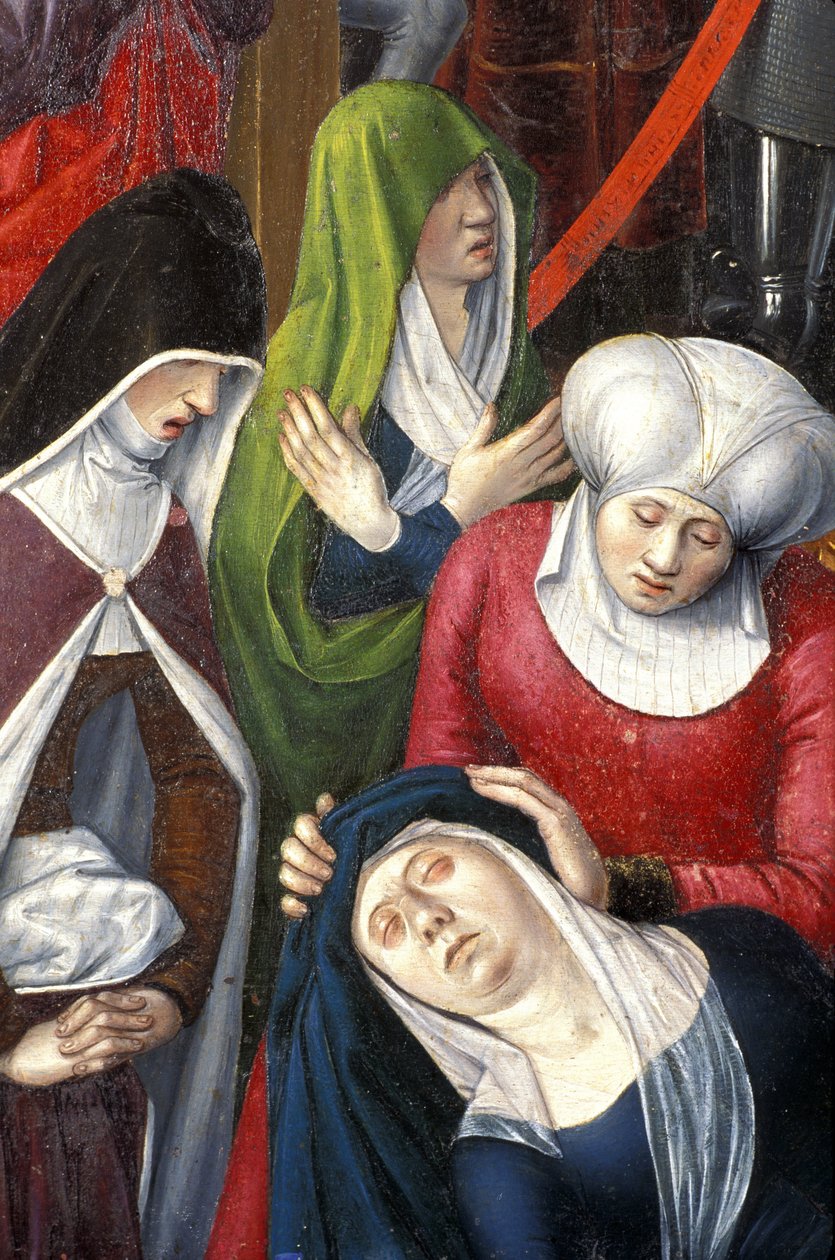 Indre & Loire N* 175 - Chateau de Loches - 受难祭坛画的细节 - Ecole de Jean Fouquet - 1485 - 作者 不明
