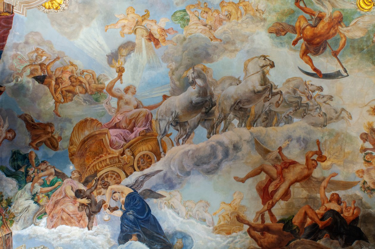 Inside Charlottenburg Palace and its park Schlossgarten rebuilt after Second World War in, Berlin, Germany (photo) 作者 不明