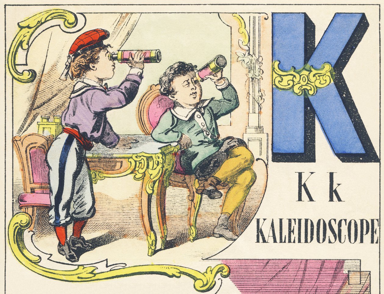 K : kaleidoscope - Games Alphabet, c.1890（插图） 作者 不明