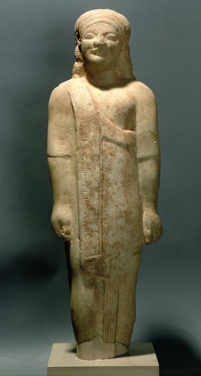 Kouros Dionysermos, Greek, Archaic Period, c.600 BC (stone) 作者 不明