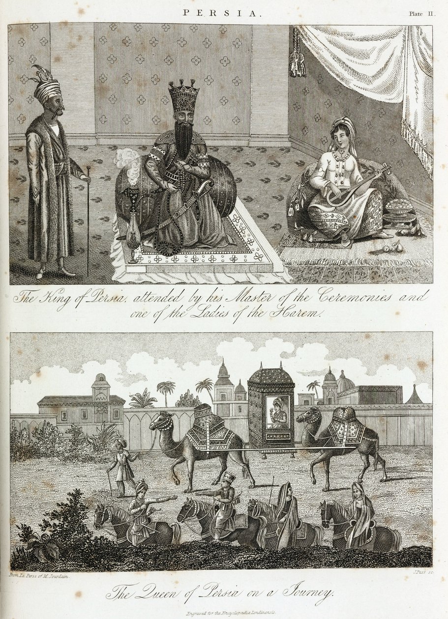 波斯国王和王后，大约 1810-1829 年 作者 不明