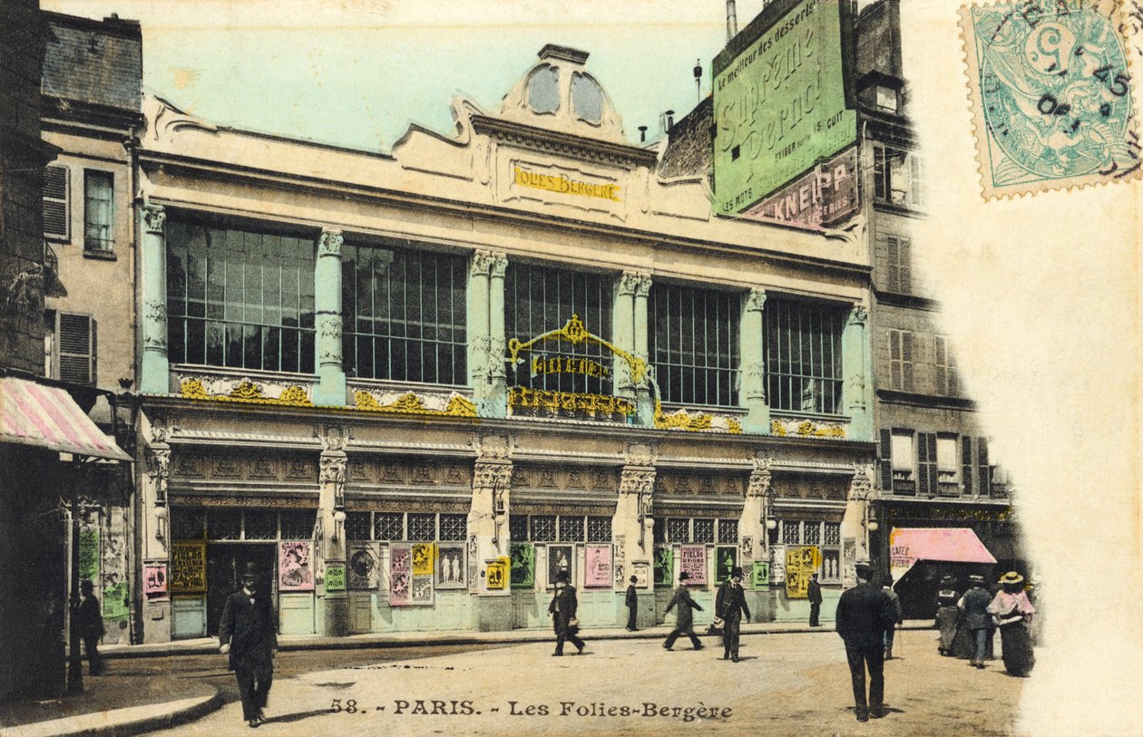 Les Folies-Bergere 外观，巴黎 著名的巴黎夜总会 作者 未知艺术家