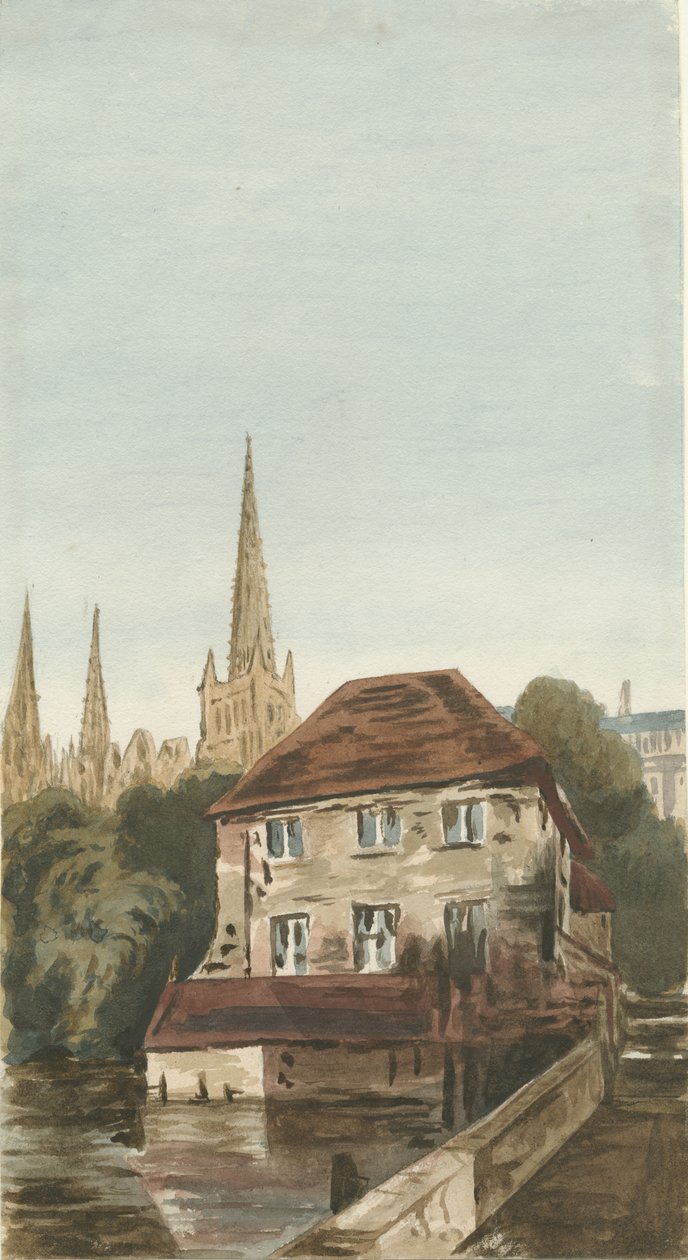利奇菲尔德（Lichfield）-司法常务官的宅邸：水彩画，nd [？19th cent] 作者 不明