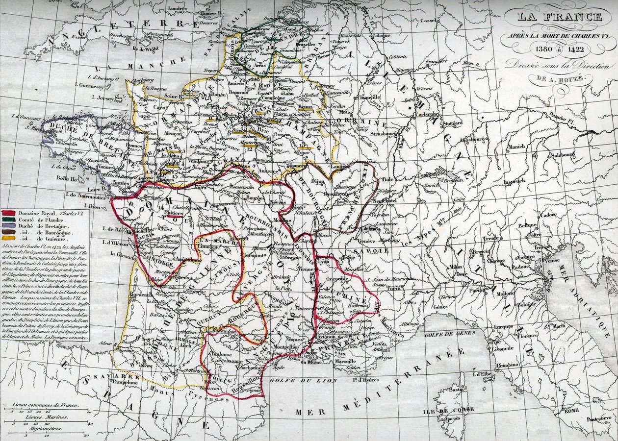 查理六世时期的法国地图 作者 未知艺术家