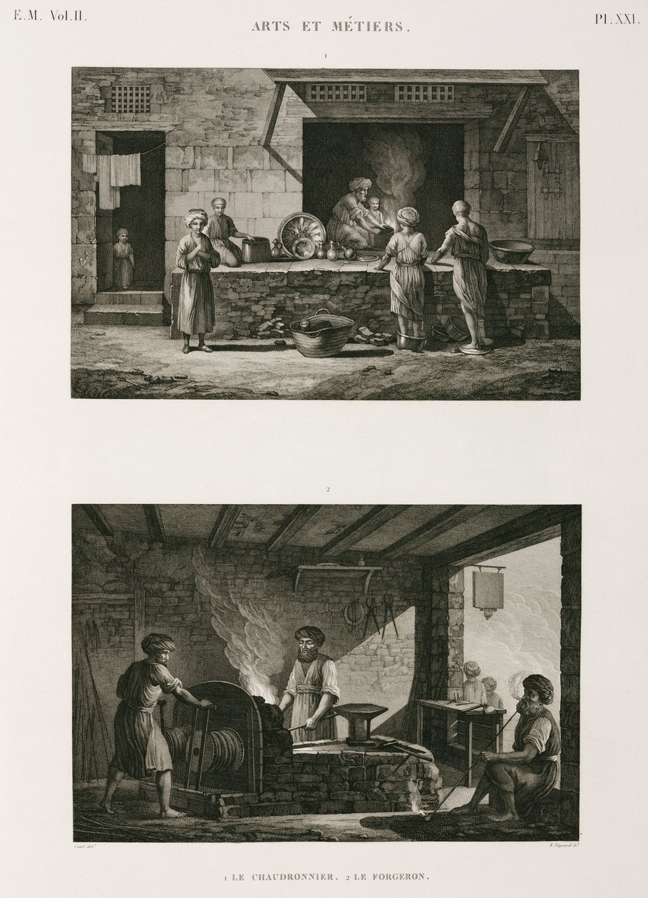 金属，铜 铜匠和铁匠，埃及，c 1798 作者 不明