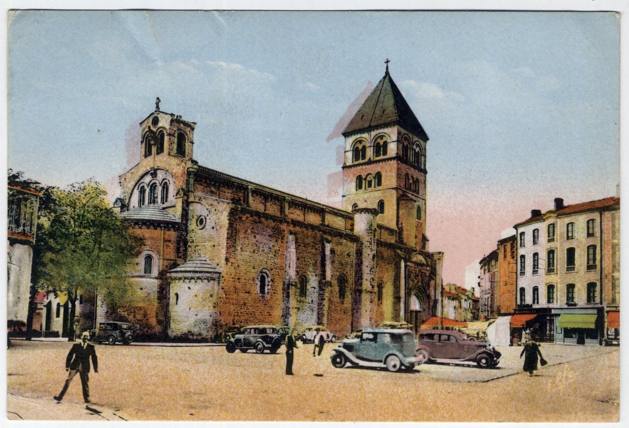 Midi Pyrenees, Haute-Garonne (31), Saint Gaudens (Saint-Gaudens): Saint Peter and Saint Gaudens (Saint-Pierre and Saint-Gaudens)合议教堂的外景 - 明信片日期为1951年 作者 未知艺术家