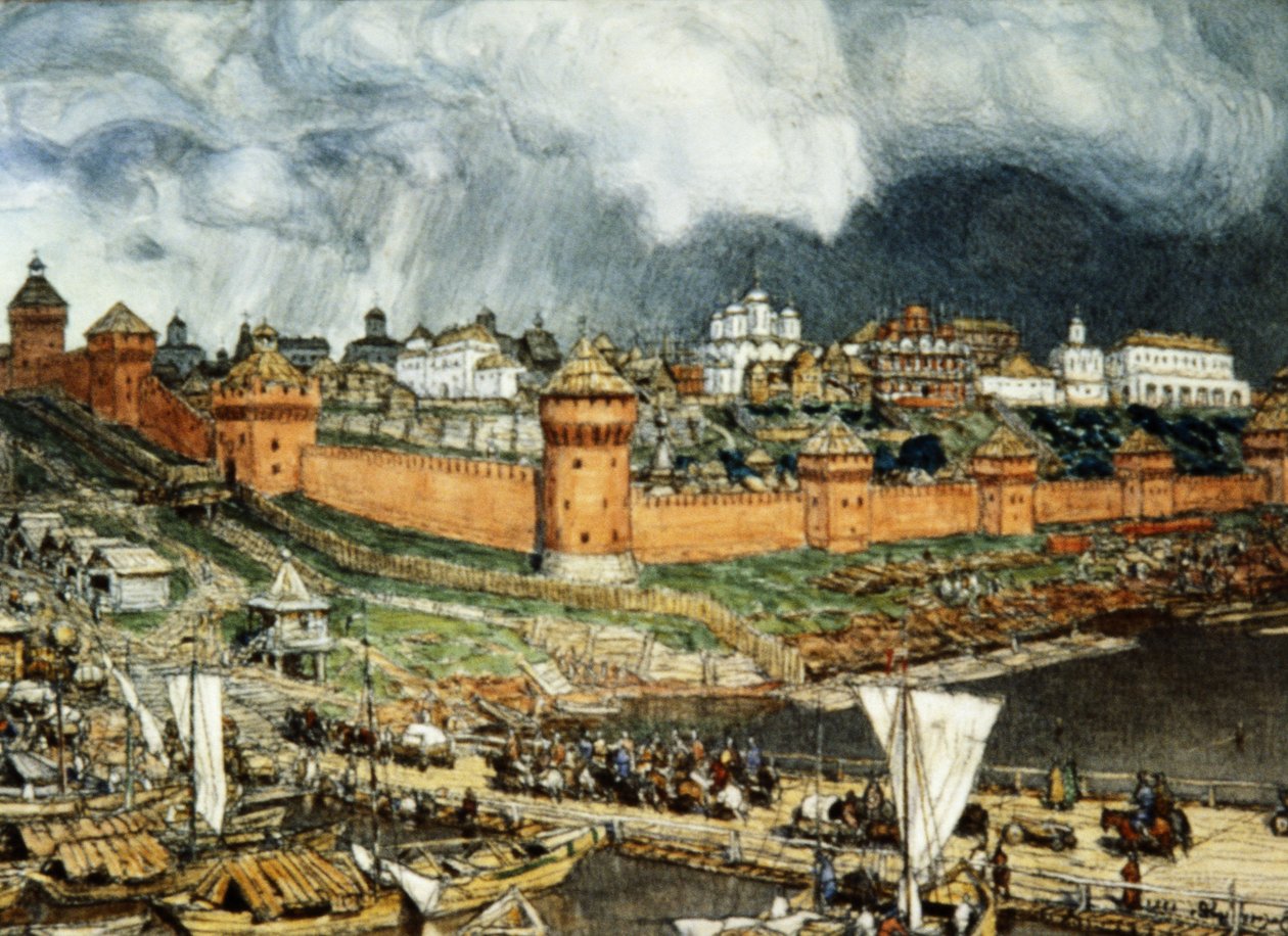 16 世纪伊凡-李（伊凡大帝）统治时期的莫斯科克里姆林宫》，作者 Apolinary Vasnetsov（1921 年）。 作者 未知艺术家