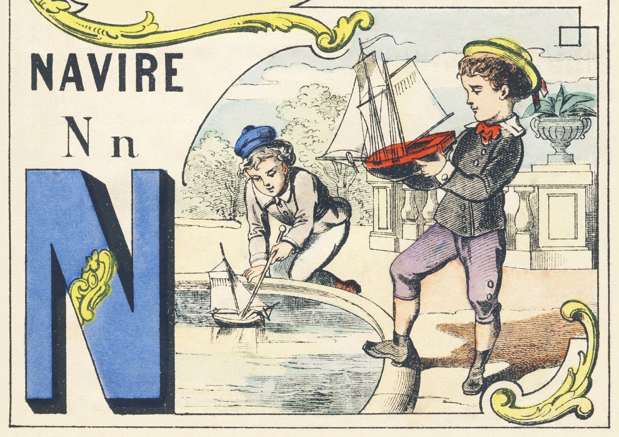 N : navire - Games Alphabet，c.1890（插图） 作者 不明