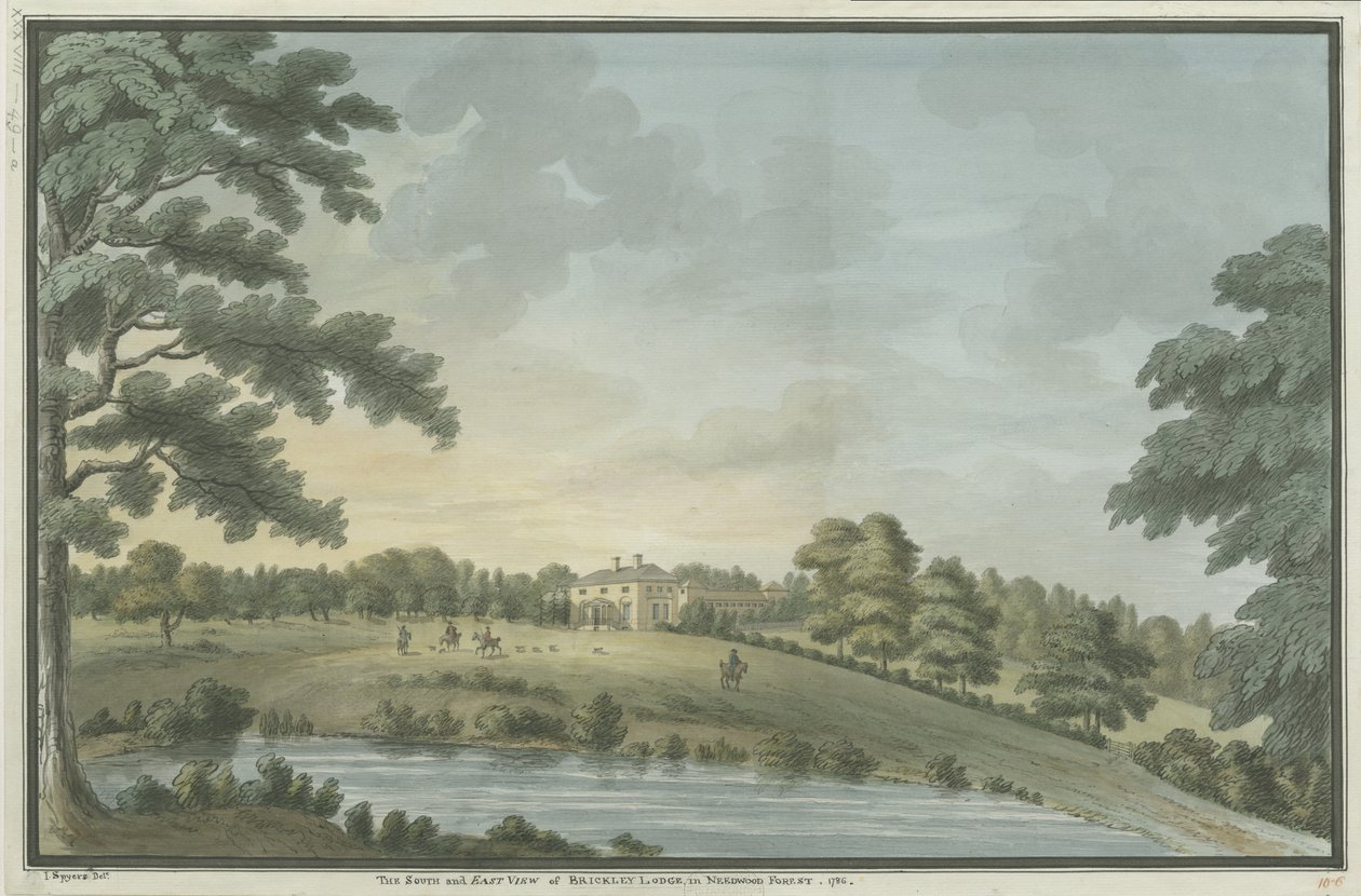 Needwood-Brickley Lodge：水彩画，1786年 作者 不明