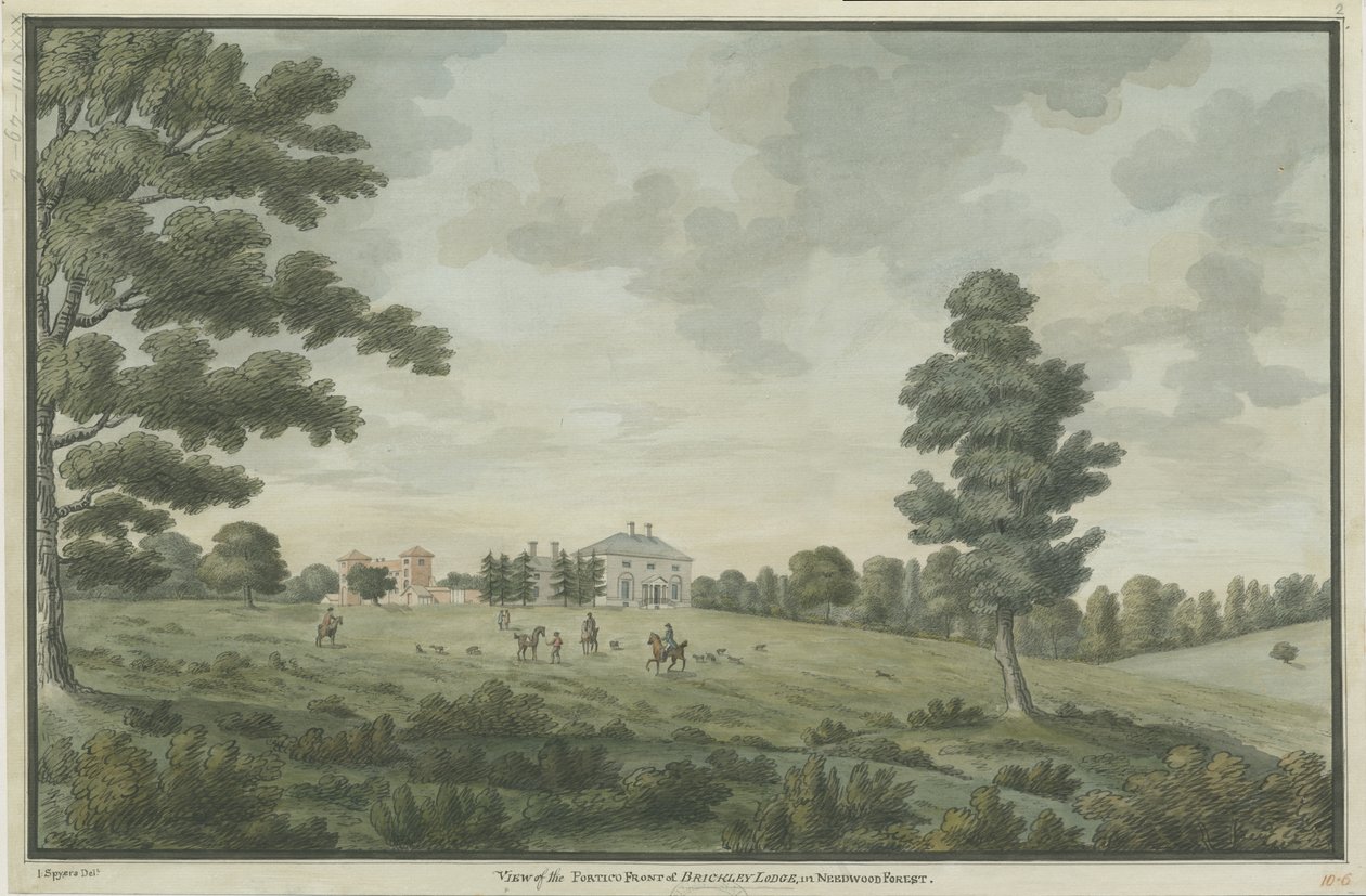 Needwood-Brickley Lodge：水彩画，nd [1786] 作者 不明