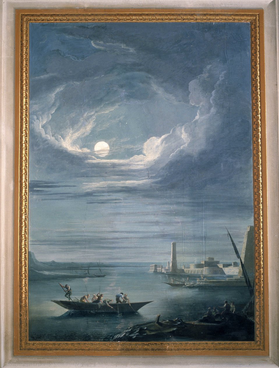 渔民夜景。议事厅壁画 作者 未知艺术家