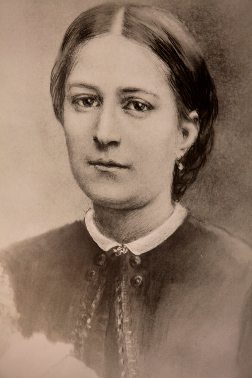 Notre-Dame-des-Victoires大教堂; Louis和Zelie Martin的小教堂; Zelie Martin的画像; 巴黎，法国 作者 不明