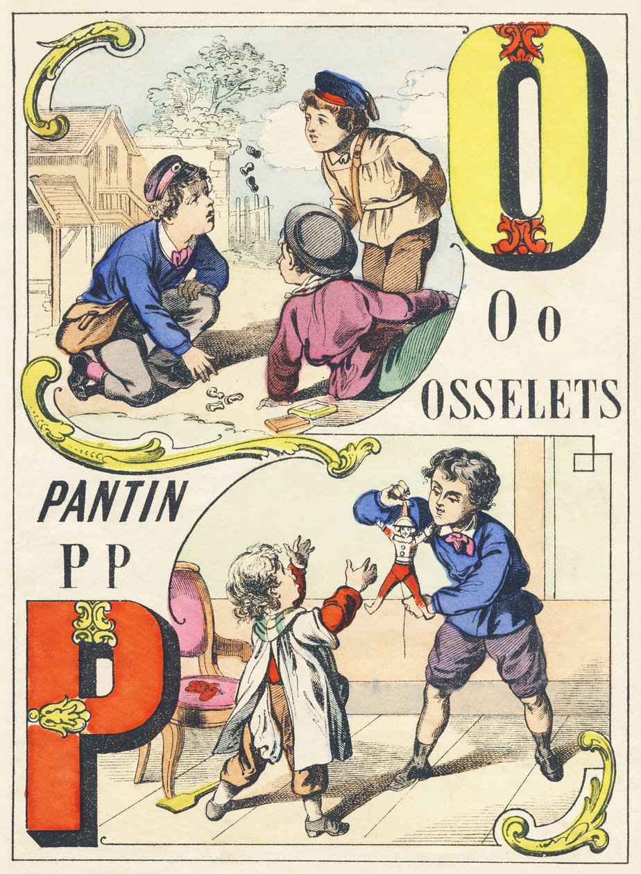 OP：osselets，潘丁-游戏字母，约1890年（插图） 作者 不明