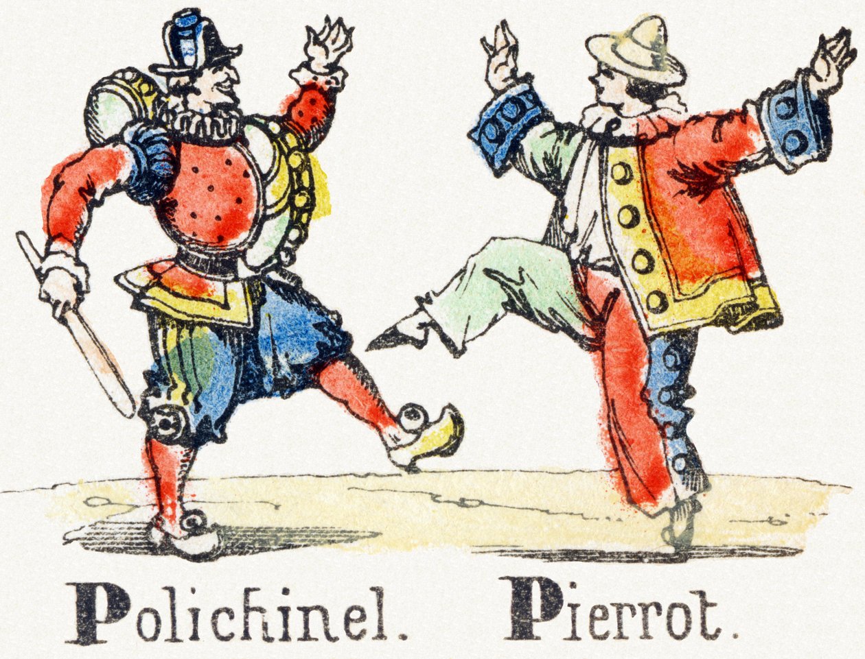 P - Polichinelle Pierrot - Child Entertainment Alphabet c.1890（石版画） 作者 不明