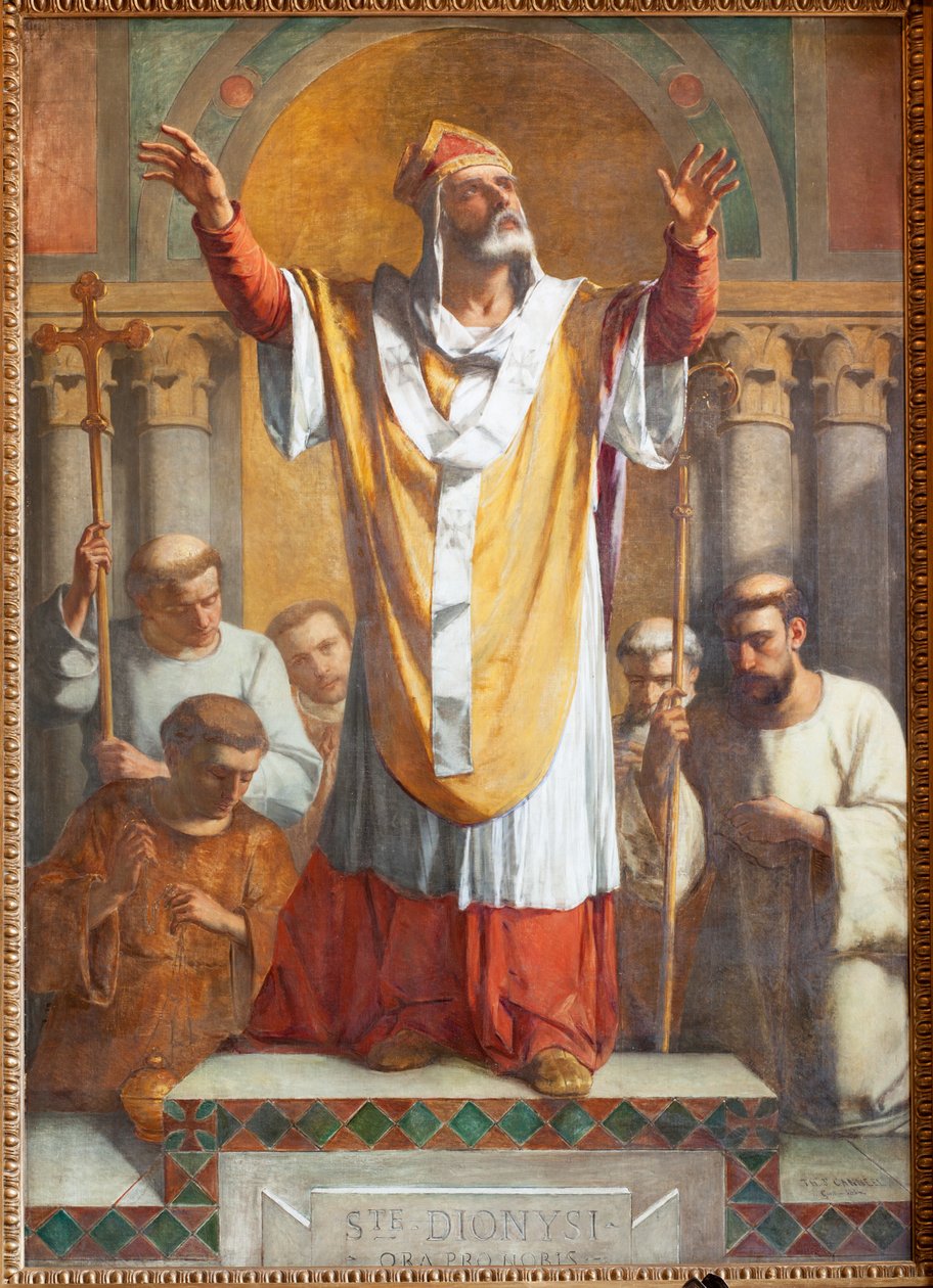 教区教堂（Parochiale kerk Sint-Dionysius van Lede）。 内部的。 南过道。 祭坛。 绘画。 圣丹尼斯。 ThEodore-Joseph Canneel 签名并注明日期 1854 年。 作者 未知艺术家