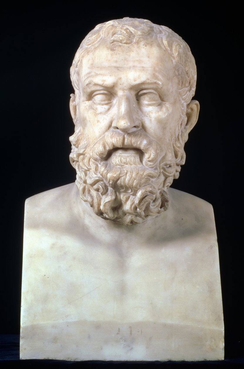 Portrait bust of Solon (c.640-559 BC), copy of Greek 4th century BC original (marble) 作者 不明