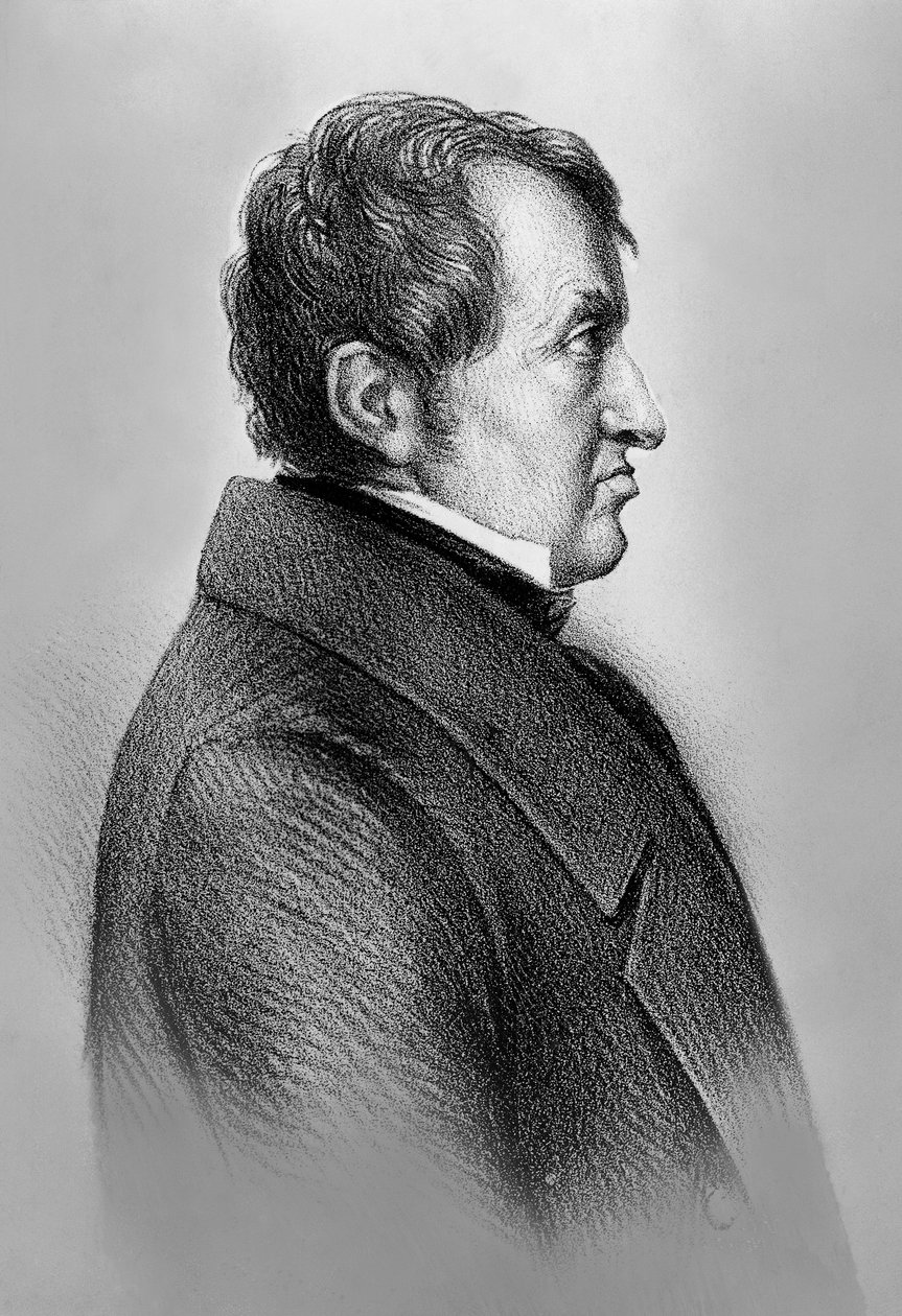 安德烈-马里-安培（1775-1836）的肖像，法国物理学家、数学家和经典电磁学科学的创始人之一。 作者 未知艺术家