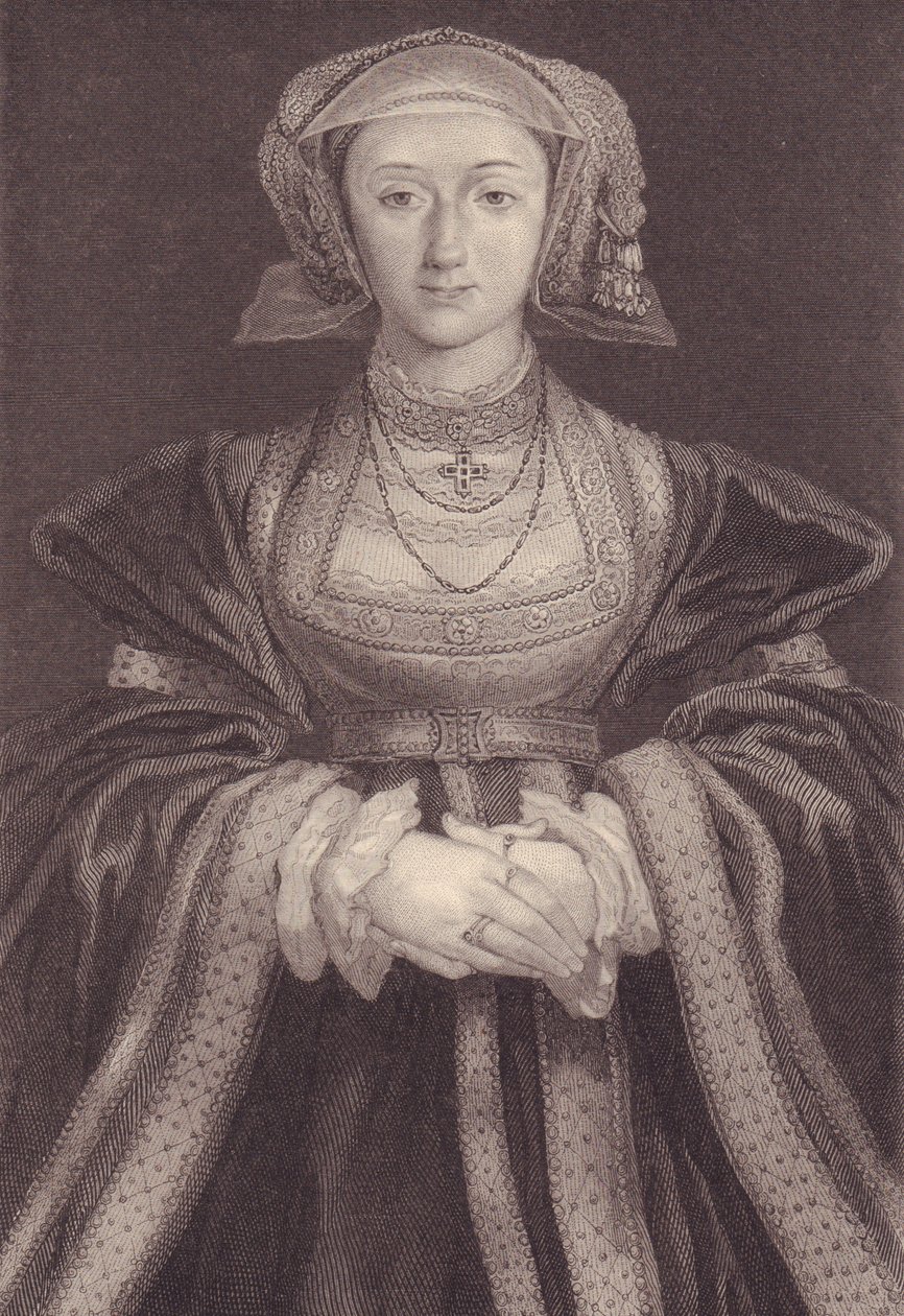 英国女王克莱维斯的安妮（1515-1557）的肖像，雕刻品 作者 未知艺术家