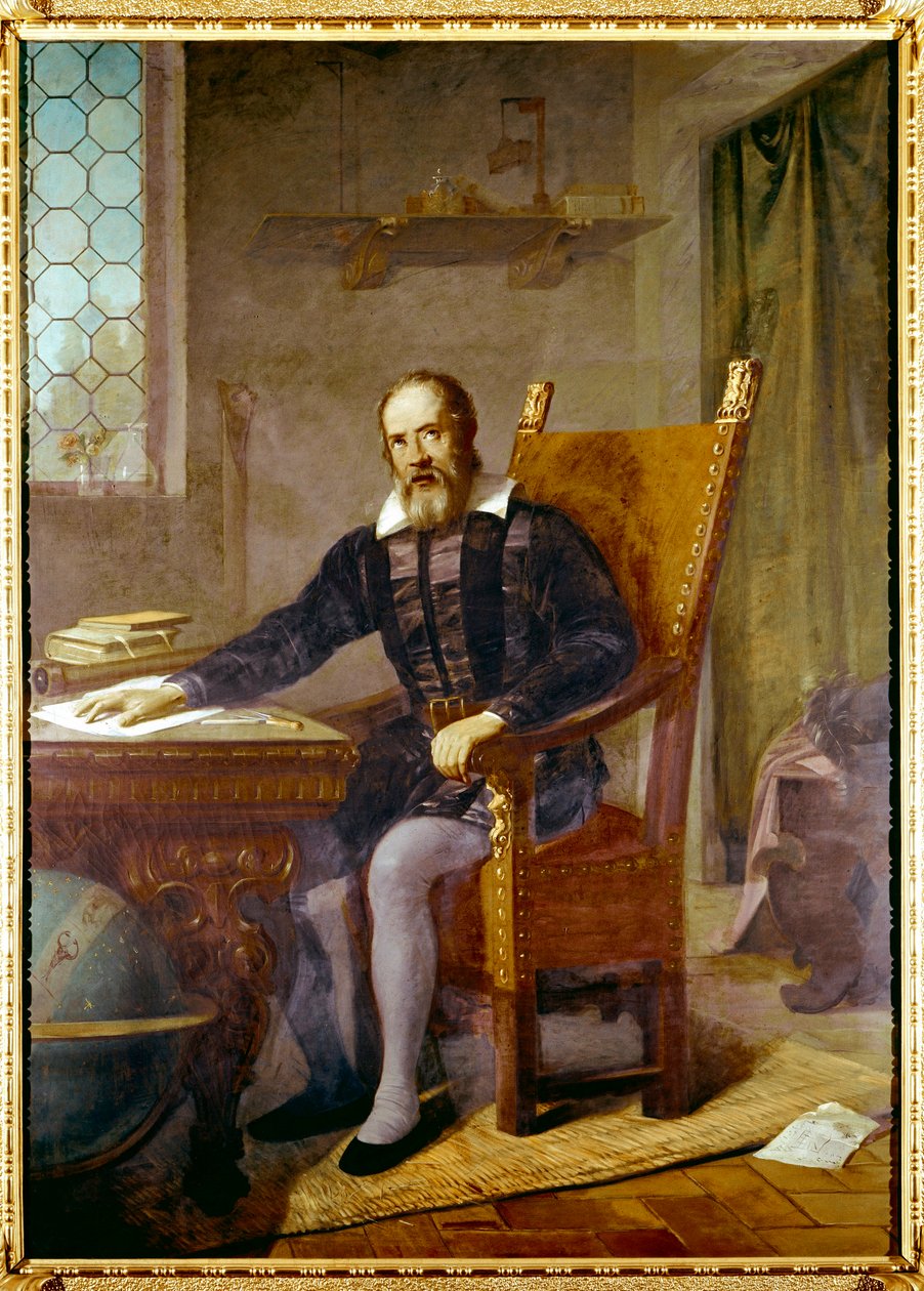 伽利略-伽利莱（1564 - 1642）肖像 - 佚名画作 - Lastra a Signa, villa selva, 意大利 作者 未知艺术家