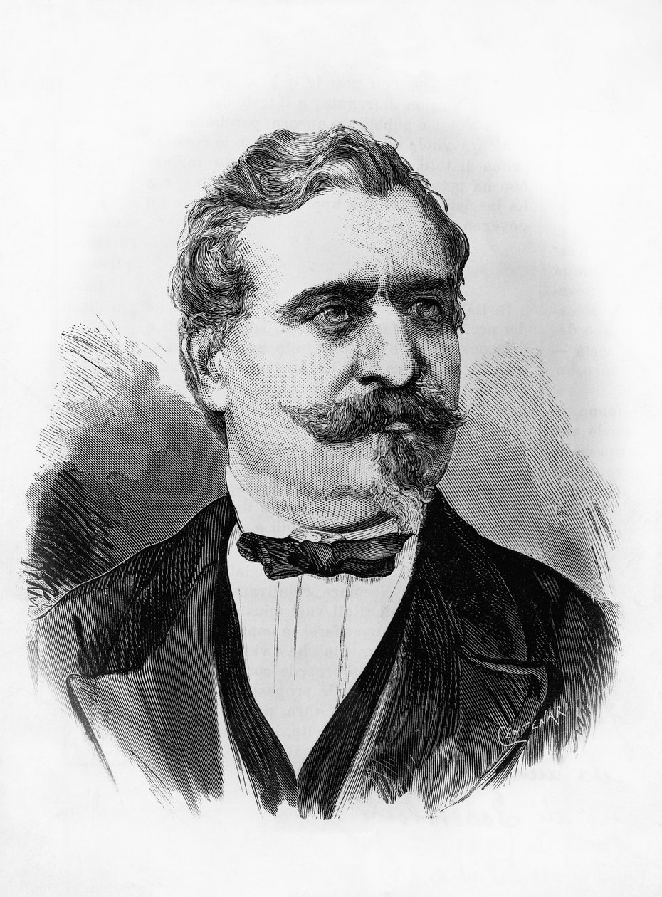 意大利诗人和政治家乔瓦尼-普拉蒂（1815-1884）的肖像，森特纳里根据米歇尔-申博奇（约1856-1906年活跃）的照片雕刻的。 作者 未知艺术家