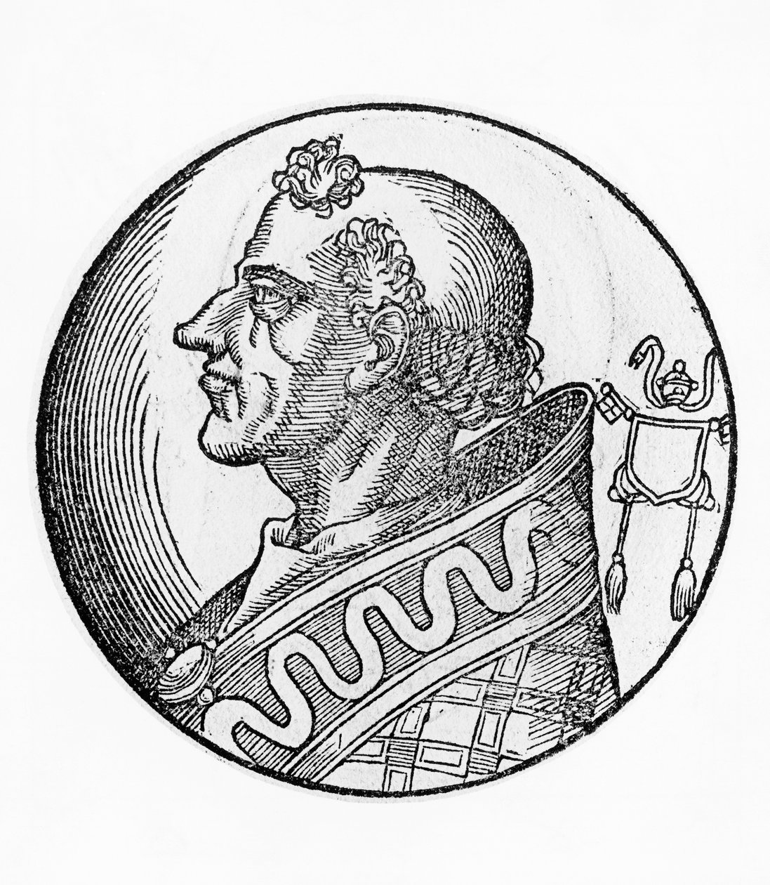 约翰二世（Mercurius of Projectus，卒于535年）的肖像，533年以来天主教会的第56任教皇，雕版画 作者 未知艺术家