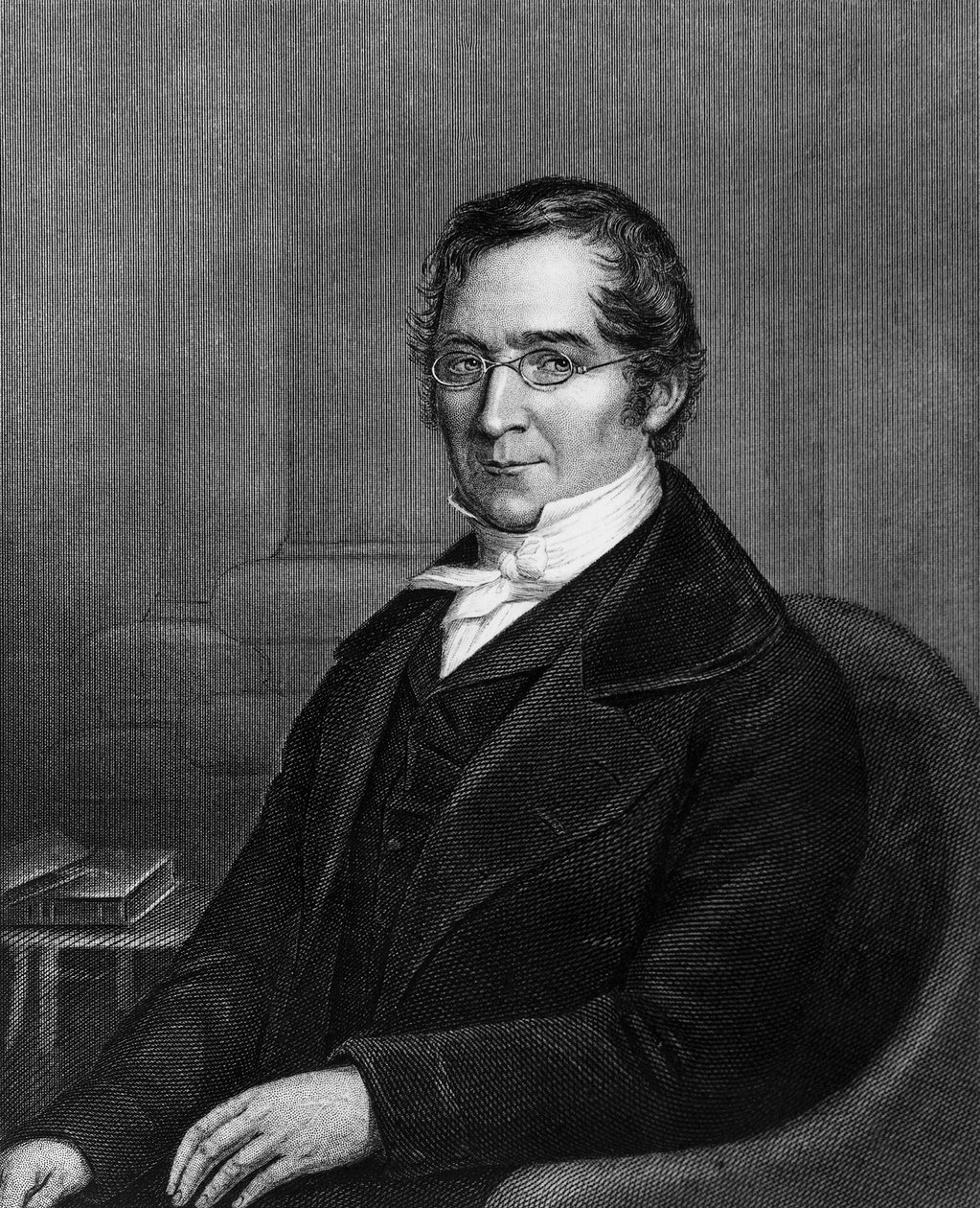 法国化学家和物理学家约瑟夫-路易斯-盖-吕萨克（1778-1850）的肖像，雕版画 作者 未知艺术家