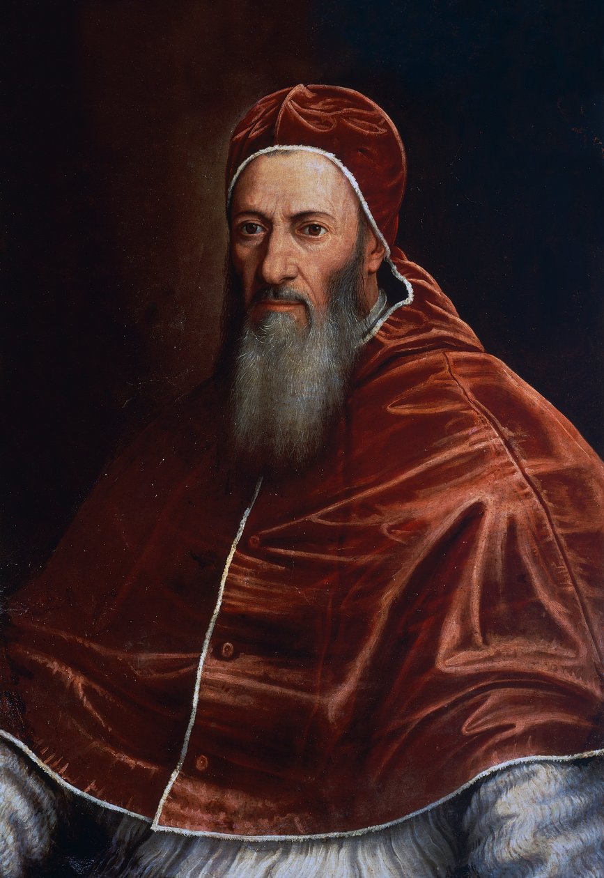 教皇朱利叶斯三世（1487-1555）的肖像，这幅画是由Scipione Pulzone（1544-1598）绘制的。 作者 未知艺术家