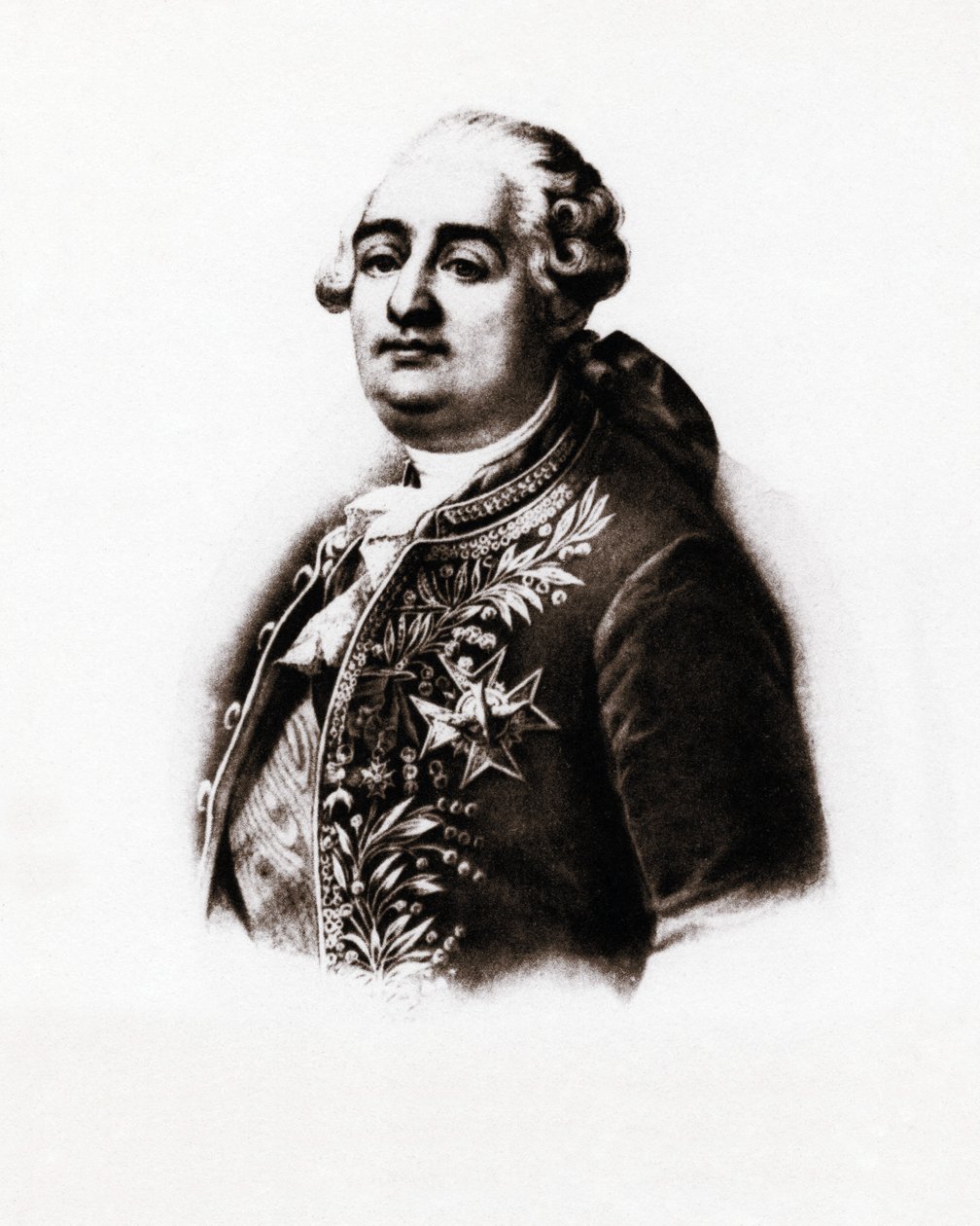 法国国王路易十六（1754-1793 年）肖像 19 世纪版画 作者 未知艺术家
