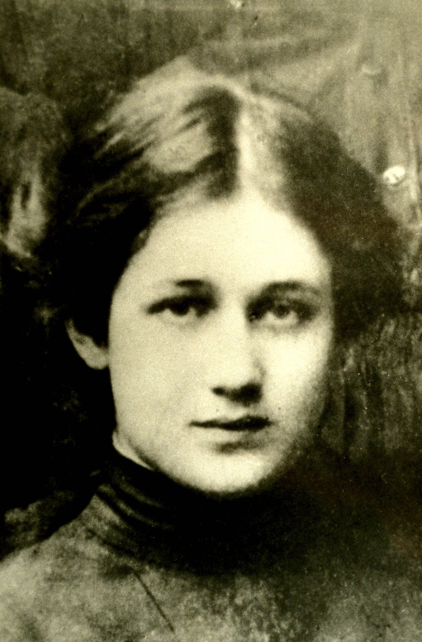 俄罗斯诗人安娜-阿赫玛托娃（Achmatova）（1889-1966）的画像。 作者 不明