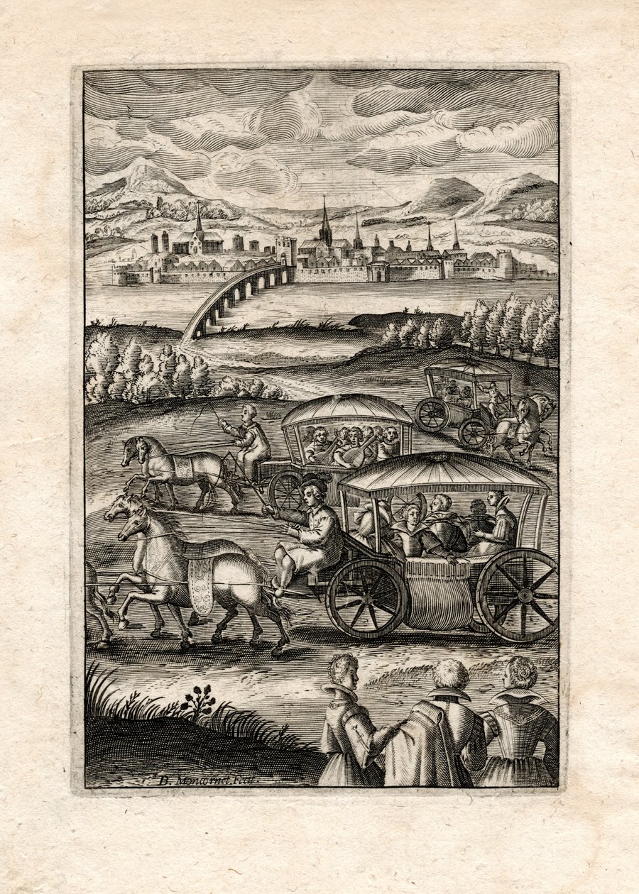 鲁特琴演奏者游行，巴黎，约 1650 年（雕刻） 作者 未知艺术家