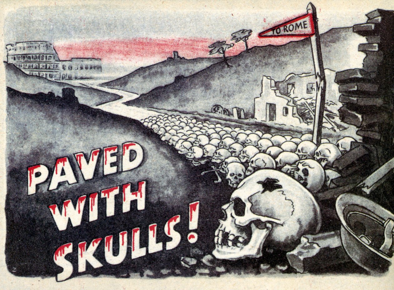 宣传。去罗马。铺满了骷髅头。1940 作者 不明