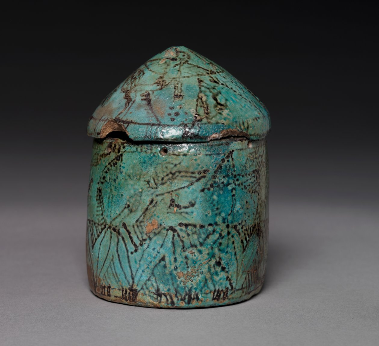 盖西（Pyxis）带盖，中世纪后期至新王国早期，约前1901-1525年 作者 不明