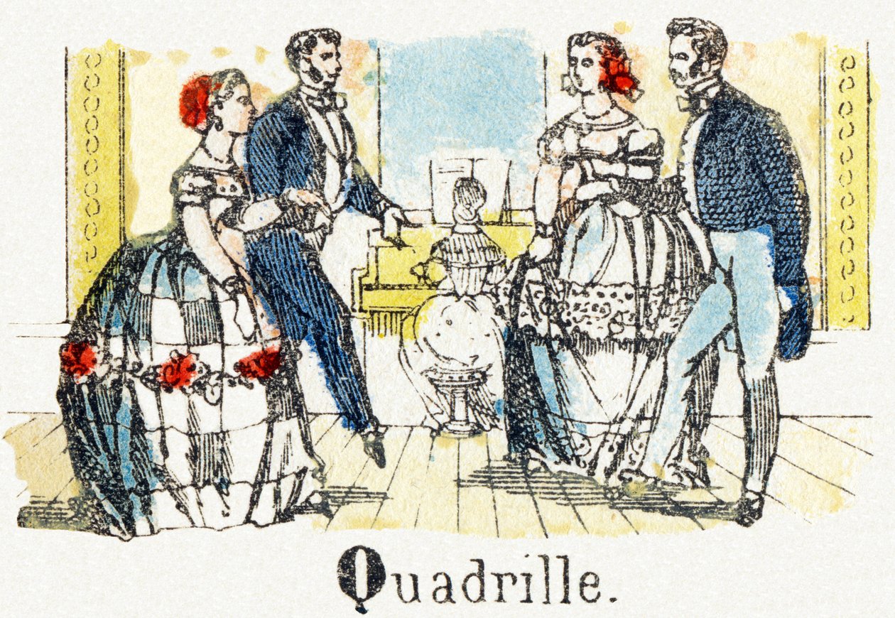 Q - Quadrille - Child Entertainment Alphabet c.1890（石版画） 作者 不明