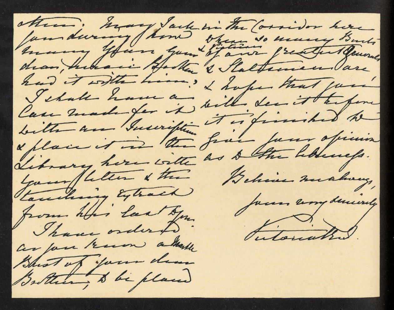 维多利亚女王--写给玛丽-奥古斯塔-戈登（Mary Augusta Gordon）小姐的手写信件，感谢她赠送的圣经。 作者 未知艺术家
