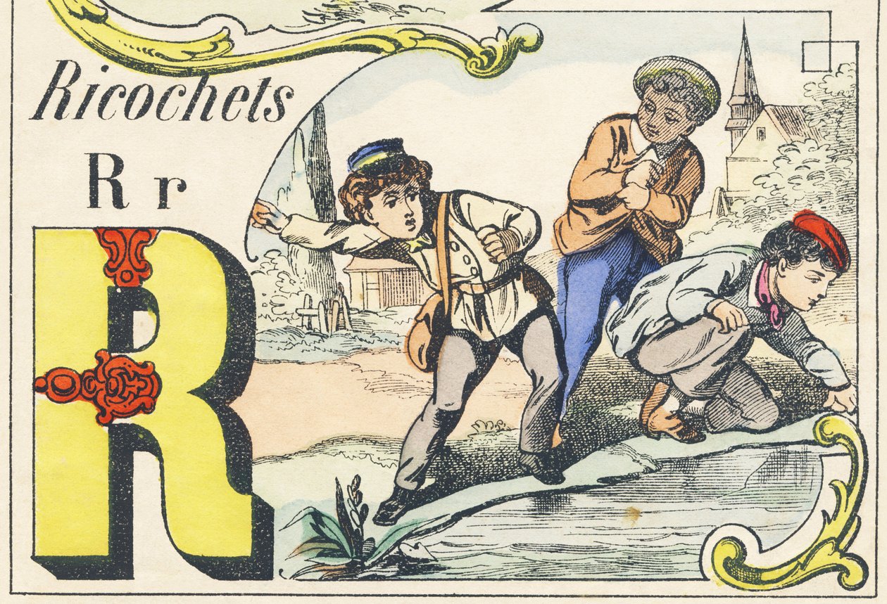 R : ricochets - Games Alphabet，c.1890（插图） 作者 不明