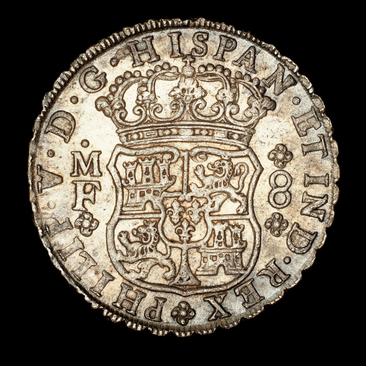 罕见银币，西班牙美洲国王费迪南德六世，8 Reale，1740 年西班牙徽章冠盾（照片） 作者 未知艺术家