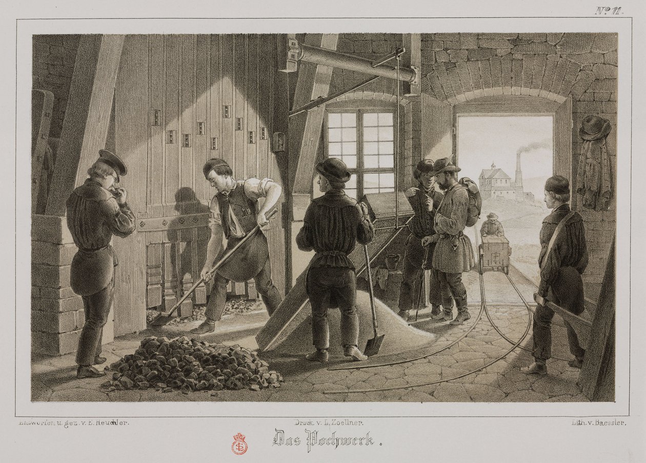 Raw Materials Processing, Metallurgy Pounding the ore, Germany, c 1851 作者 不明